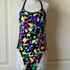 Nike Swimsuit Multi Color Lined Size 12